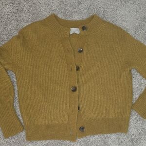 Everlane Mustard Button-Up Cardigan
